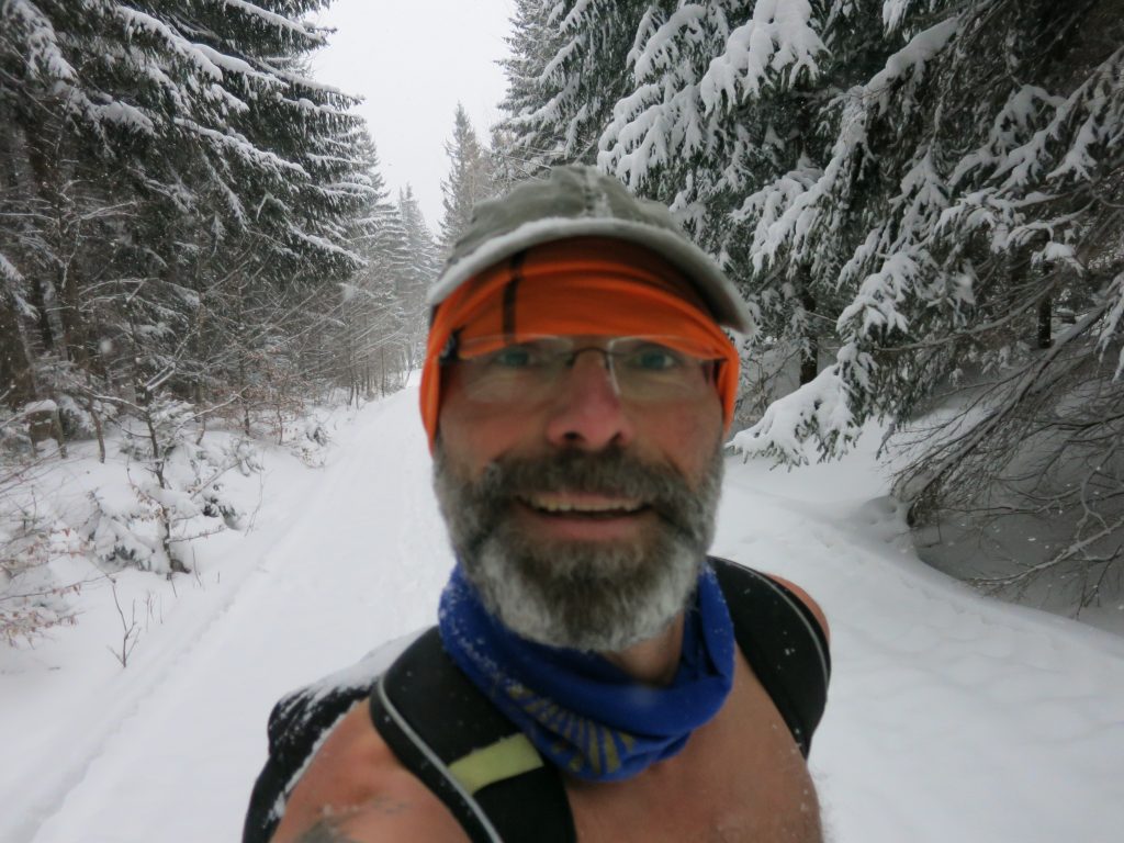 Matthieu in de sneeuw